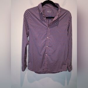 Vineyard Vines Mens Size L Performance Pink/Blue Check Button Up Shirt